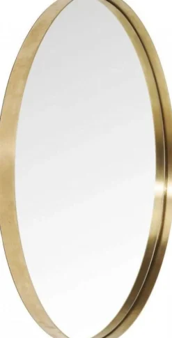 Lustro Wiszące Curve Round ∅100 Cm Mosiężne