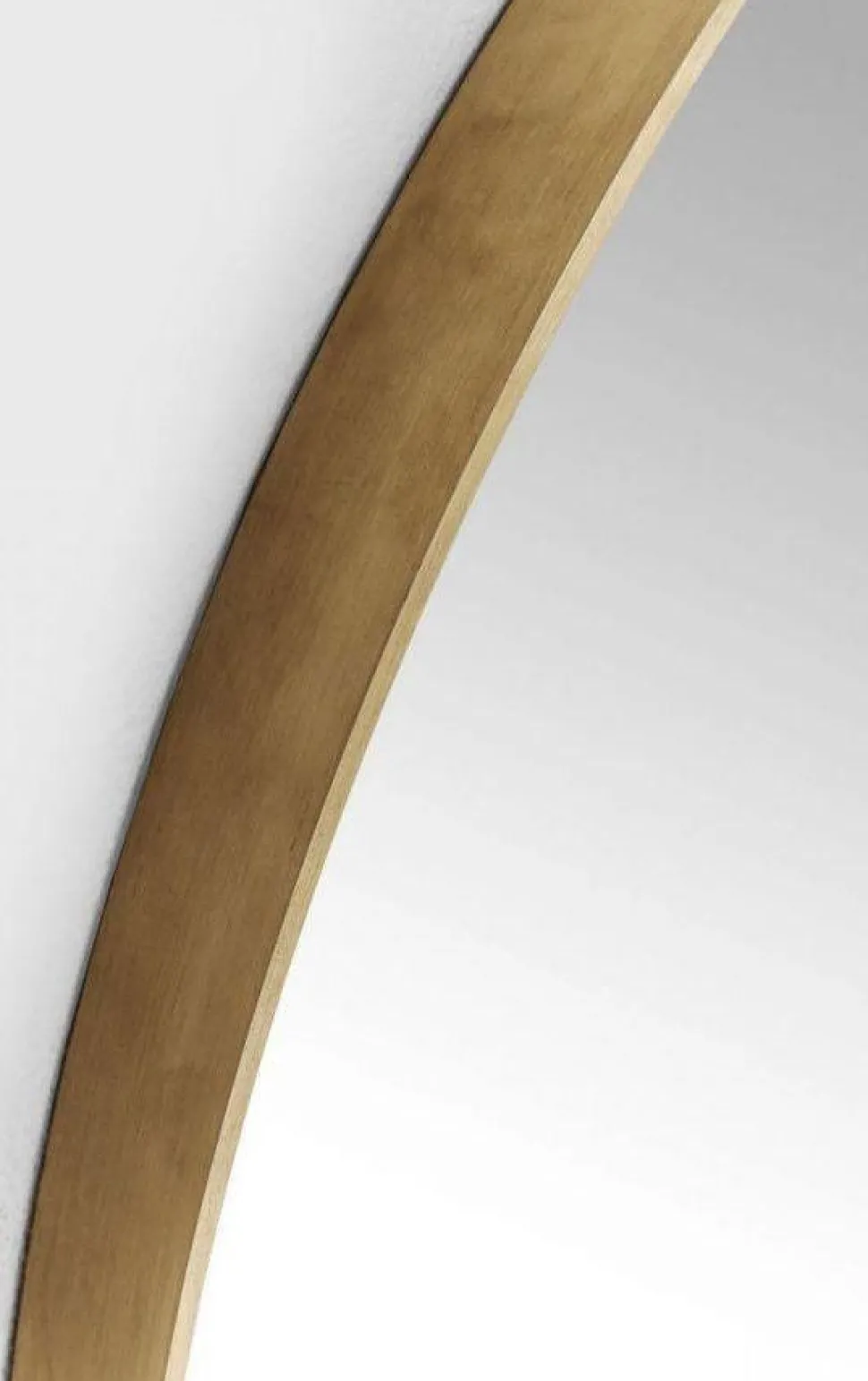 Lustro Wiszące Curve Round ∅100 Cm Mosiężne