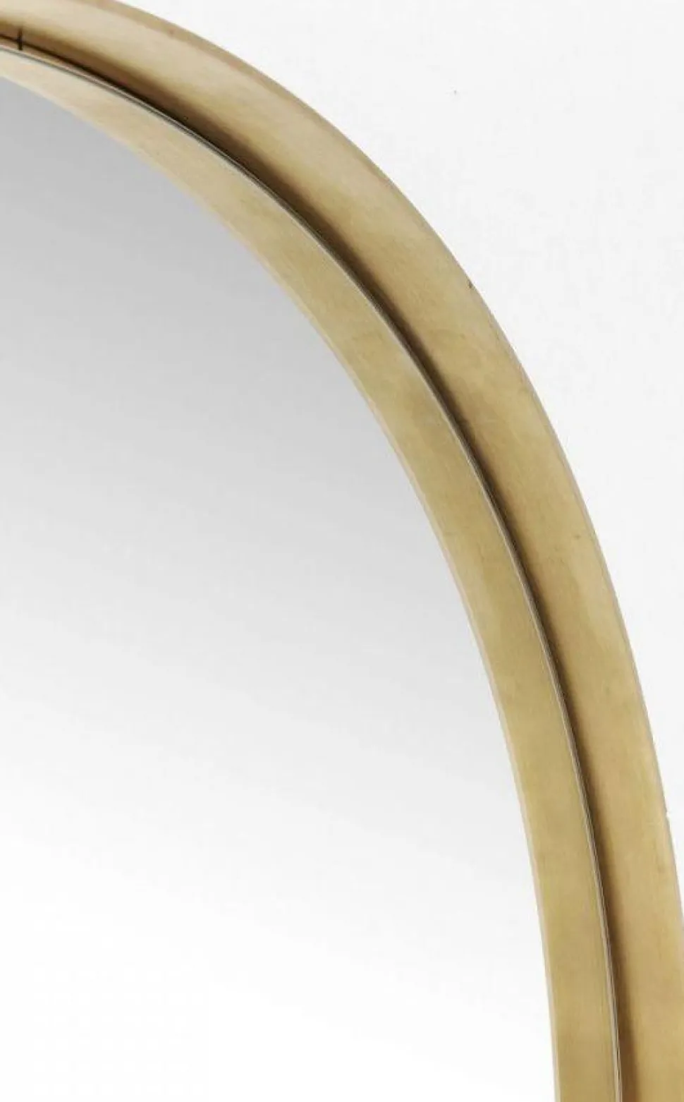 Lustro Wiszące Curve Round ∅100 Cm Mosiężne