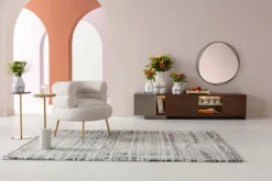 Lustro Wiszące Do Salonu Rama Czarna Ze Stali Ø80 Cm
