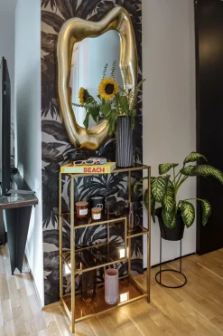 Lustro Wiszące Hologram 117x68 Cm Złote