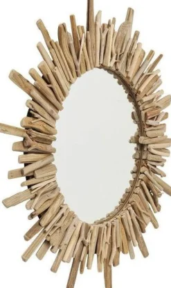 Lustro Wiszące Legno ∅82 Cm Drewniane