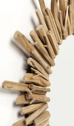 Lustro Wiszące Legno ∅82 Cm Drewniane