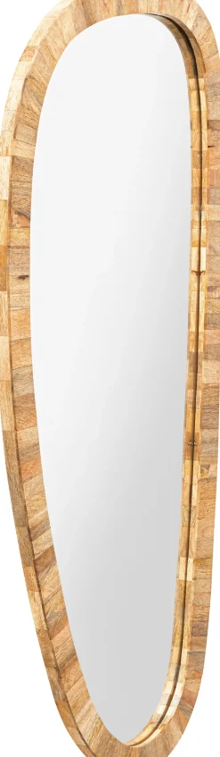 Lustro Wiszące Naturalne Do Salonu 43x93 Cm