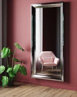 Lustro Wiszące Soft Beauty 207x99 Cm Srebrne