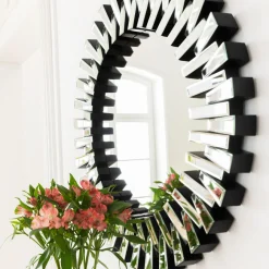 Lustro Wiszące Sprocket ∅92 Cm Srebrne