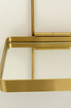 Lustro Wiszące Z Półką Art ∅60 Cm Złote