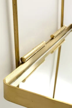 Lustro Wiszące Z Półką Art ∅60 Cm Złote