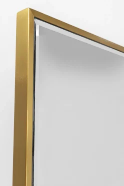 Lustro Ze Złotą Ramą 46x180 Cm Podstawa Z Marmuru Biała