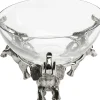 Misa Dekoracyjna Transparentne Szkło I Srebrne Aluminium 32x32 Cm Słonie