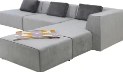 Narożnik Duży Modułowy Szary 357x182 Cm Prawy
