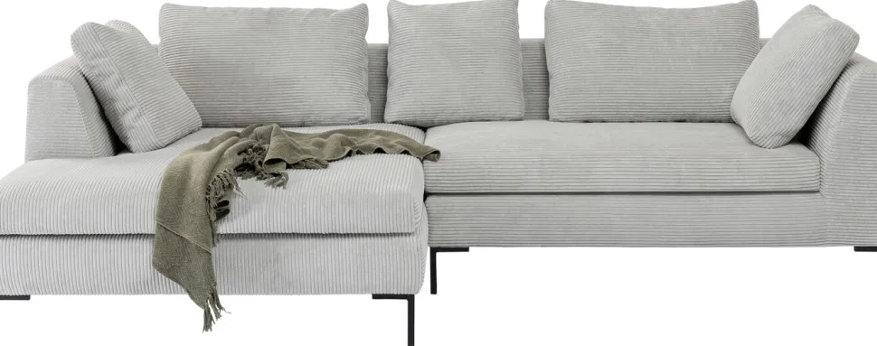 Narożnik Gianni Cord 290x167 Cm Szary Lewy