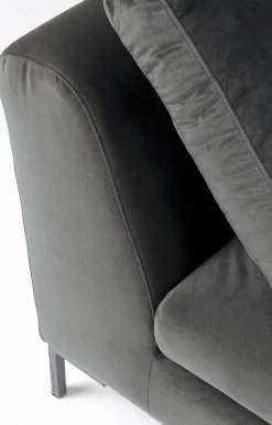 Narożnik Gianni Small Velvet 270x167 Cm Szary Prawy