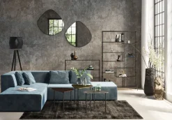 Narożnik Infinity Velvet 306x182 Cm Niebieski Lewy