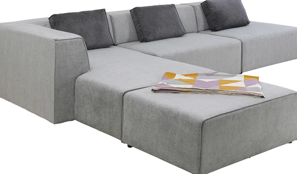 Narożnik Modułowy Duży Szary Lewy 357x182 Cm