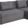 Narożnik Modułowy Sztruksowy Szary Prawy 306x182 Cm