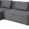 Narożnik Modułowy Sztruksowy Szary Lewy 306x182 Cm