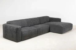 Narożnik Modułowy Tapicerowany Szary Prawy 335x170 Cm