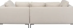Narożnik Prawy W Kolorze Kremowym Nogi Stalowe 250x167 Cm