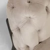 Narożnik Prawy Welurowy Pikowany Taupe Glamour 240x180 Cm Nogi Czarne