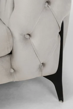 Narożnik Prawy Welurowy Pikowany Taupe Glamour 240x180 Cm Nogi Czarne