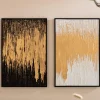 Obraz Abstract 80x120 Cm Czarno-złoty