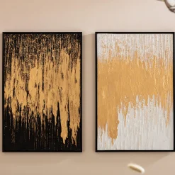 Obraz Abstract 80x120 Cm Czarno-złoty