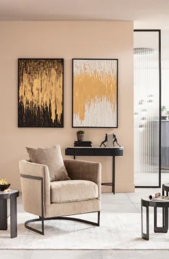 Obraz Abstract 80x120 Cm Czarno-złoty