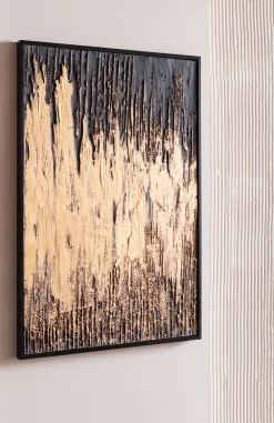 Obraz Abstract 80x120 Cm Czarno-złoty