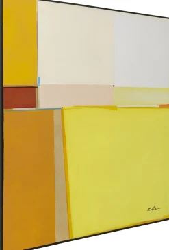 Obraz Abstrakcyjne Kształty żółty 113x113 Cm
