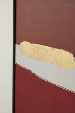 Obraz Abstrakcyjne Kształty Ręcznie Malowany 73x143 Cm Różowy