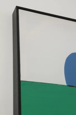Obraz Abstrakcyjne Kształty Ręcznie Malowany 73x143 Cm Zielony