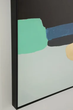 Obraz Abstrakcyjne Kształty Ręcznie Malowany 73x143 Cm Zielony
