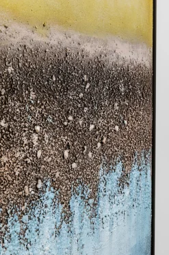 Obraz Abstrakcyjny Ręcznie Malowany Niebieski 90x120 Cm