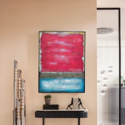 Obraz Abstrakcyjny Ręcznie Malowany Czerwony 90x120 Cm