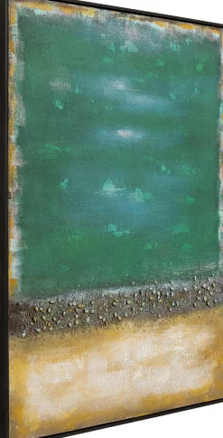 Obraz Abstrakcyjny Ręcznie Malowany Zielony 90x120 Cm