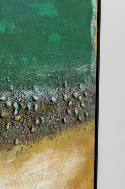 Obraz Abstrakcyjny Ręcznie Malowany Zielony 90x120 Cm