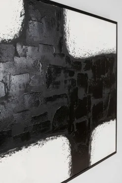 Obraz Czarno-biały Abstrakcja Farby Akrylowe 120x90 Cm