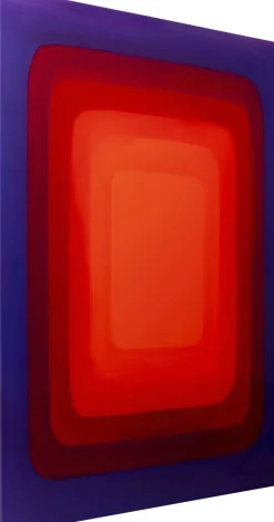 Obraz Czerwono-niebieski Płótno Bawełniane Prostokąty 120x160 Cm