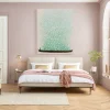 Obraz łódź I Zielone Kwiaty 120x160 Cm Beżowe Tło