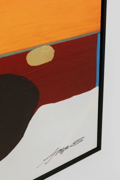 Obraz Do Salonu Abstrakcyjny Pomarańczowy 73x143 Cm