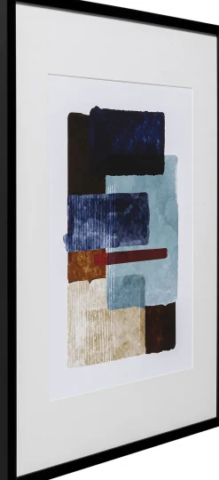Obraz Do Salonu Motywy Abstrakcyjne Odcienie Niebieskie Rama Czarna 60x80 Cm