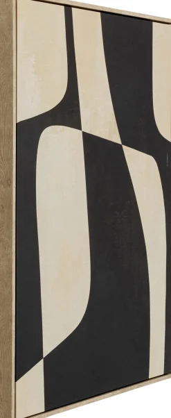 Obraz Do Salonu Z Czarno-beżowymi Wzorami 63x93 Cm