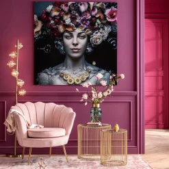 Obraz Flower Art Lady 120x120 Cm
