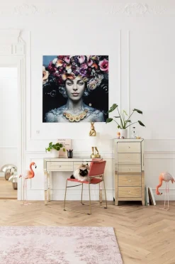 Obraz Flower Art Lady 120x120 Cm