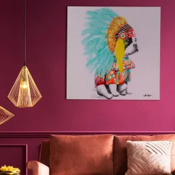 Obraz Headdress Dog 80x80 Cm Kolorowy