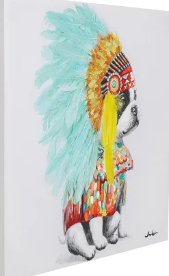 Obraz Headdress Dog 80x80 Cm Kolorowy