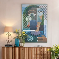 Obraz Kolorowy Abstrakcyjna Twarz 100x150 Cm Ręczne Wykonanie