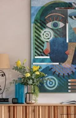 Obraz Kolorowy Abstrakcyjna Twarz 100x150 Cm Ręczne Wykonanie