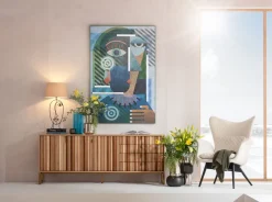 Obraz Kolorowy Abstrakcyjna Twarz 100x150 Cm Ręczne Wykonanie